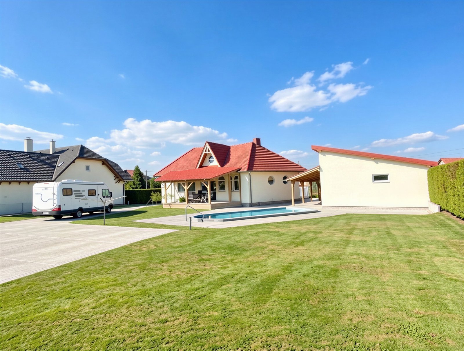 (AAA) Neuwertiges Landhaus mit Gästeappartment, Pool & Caravan-Stellplätzen – Balatonszentgyörgy, Bild 1 von 85