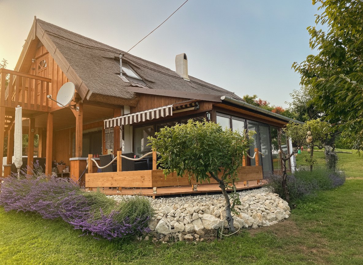 (AAA) Romantisches Reetdachhaus mit Balaton-Panorama – Cserszegtomaj, Bild 1 von 52