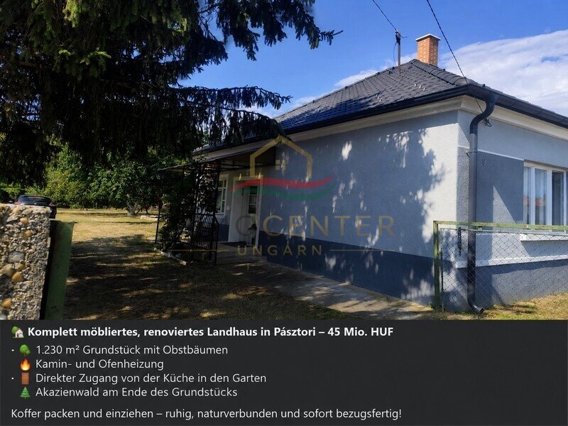 Pak je koffers en verhuis - naar een rustig landhuis met een grote tuin en bos aan het einde van het perceel. – Pásztori, foto 1 van 17
