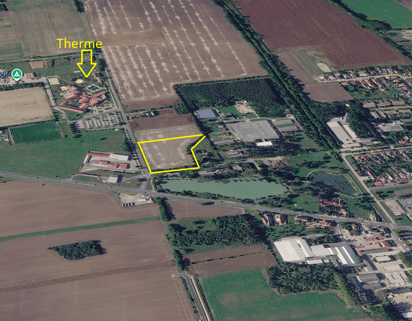 Großes Bau-Grundstück an der Therme für vielfältige Nutzung: Seniorenheim, Mehrfamilienhaus – Celldömölk, 1/5. kép